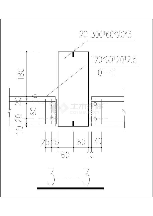[图块/节点]钢柱与楼板节点cad图-图二