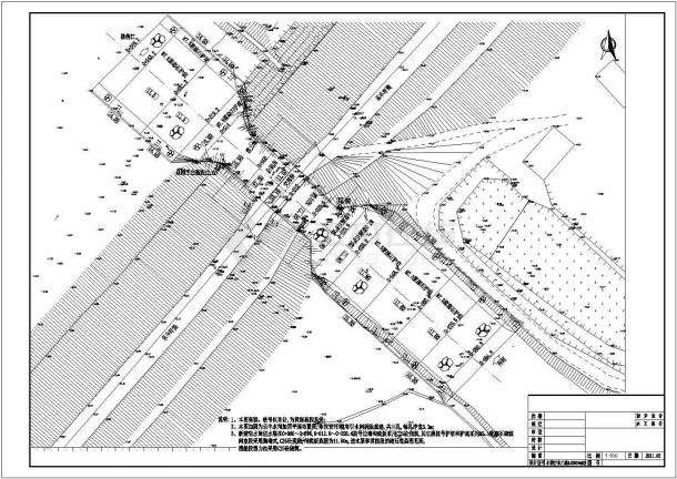 某排涝防洪水闸初步设计结构图水闸平面图、水闸上游立视图-图二