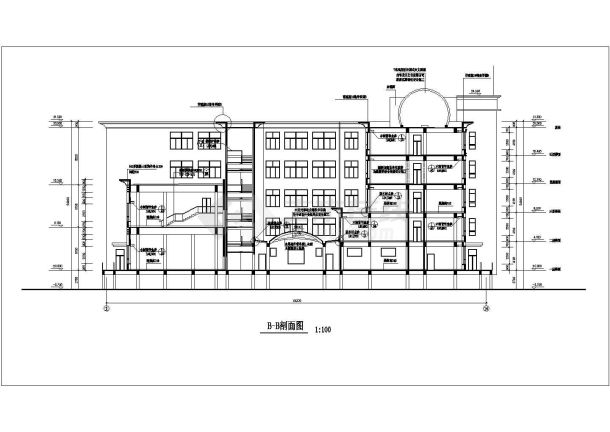 【安徽省】某中学五层综合楼建筑设计方案CAD图-图一