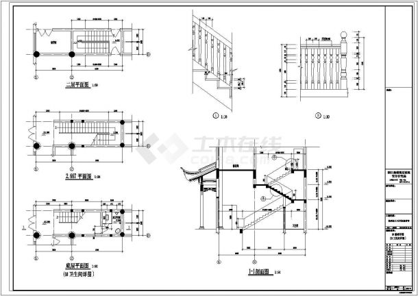 杭州二层古寺庙建筑施工CAD图  建筑面积为2066平方米，建筑高度15m-图一