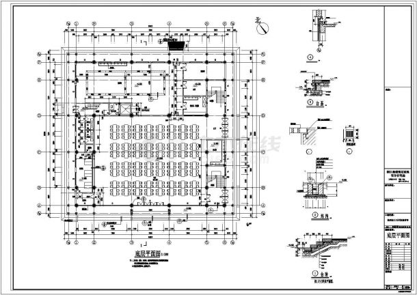 杭州二层古寺庙建筑施工CAD图  建筑面积为2066平方米，建筑高度15m-图二
