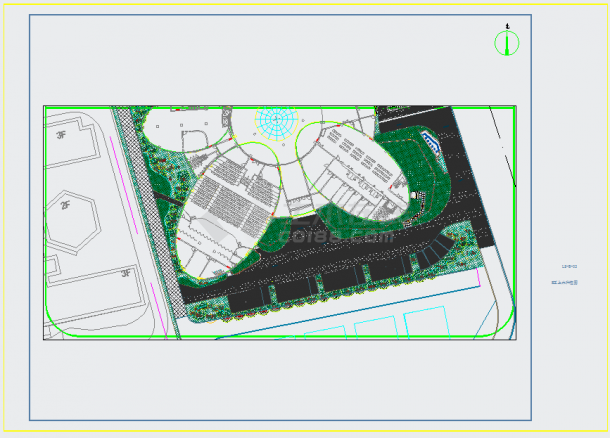 某艺术中心新建工程植物绿化施工CAD图-图二