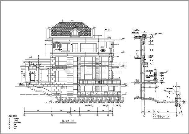 某高档临湖三层别墅建筑方案设计图-图二