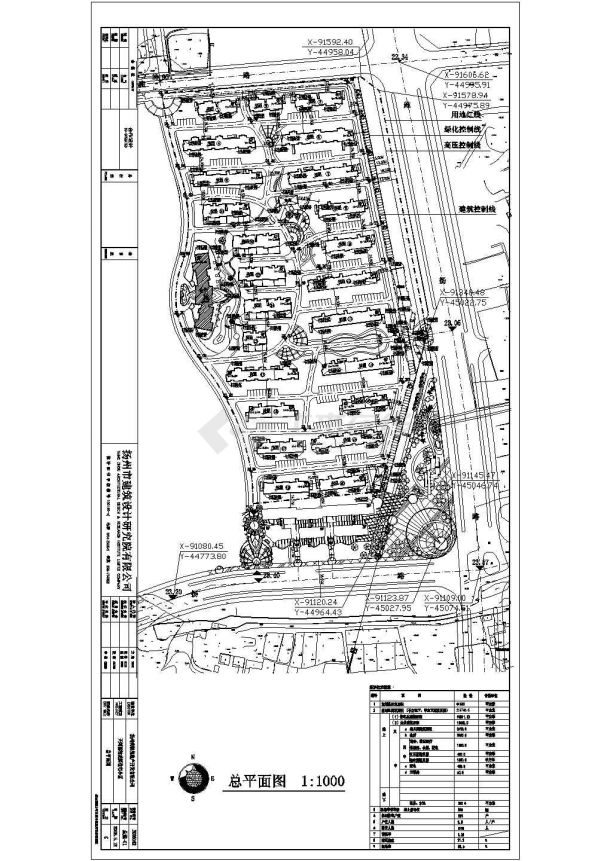扬州某住宅小区建筑规划设计方案总图-图一