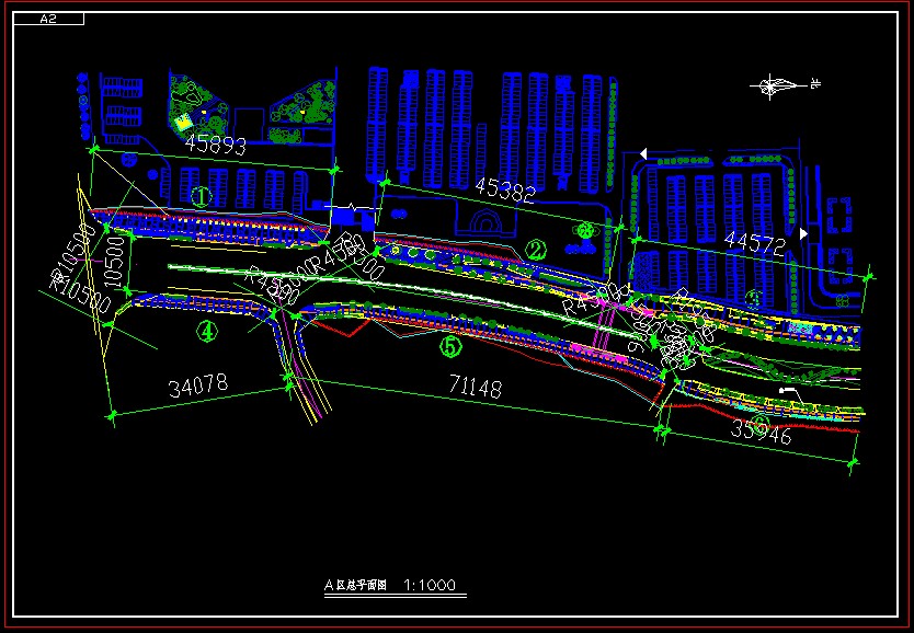 某景观大道0A区完整CAD施工图纸