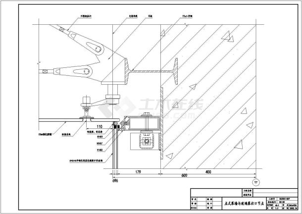[节点详图]某点式玻璃幕墙节点构造详图-图一