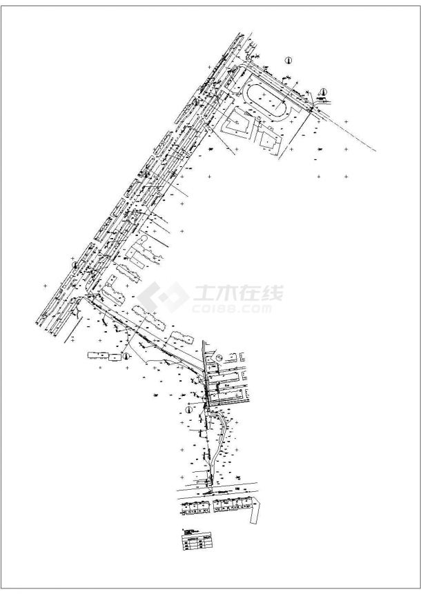 [安徽]老城区道路排水系统改造工程设计平面图-图一