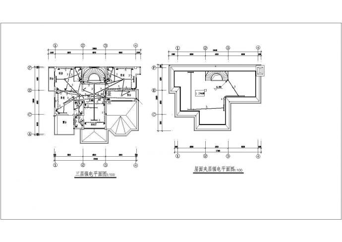 福建某三层别墅电气平面设计图_图1