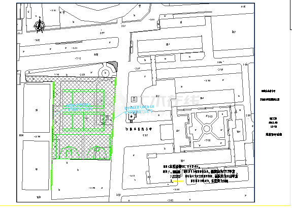 大名市中小学室外场地CAD平面参考图-图一