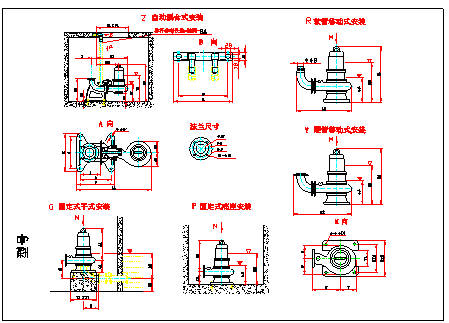 多种水泵CAD套图-图一