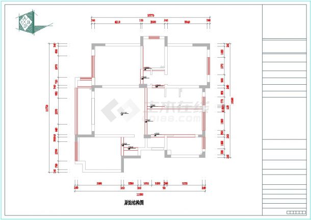 CAD套房室内装修户型CAD图纸-图一