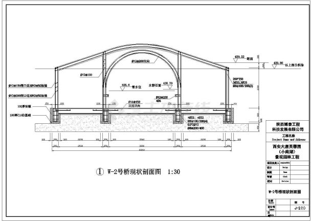 大唐芙蓉园2号桥全套施工cad图-图一