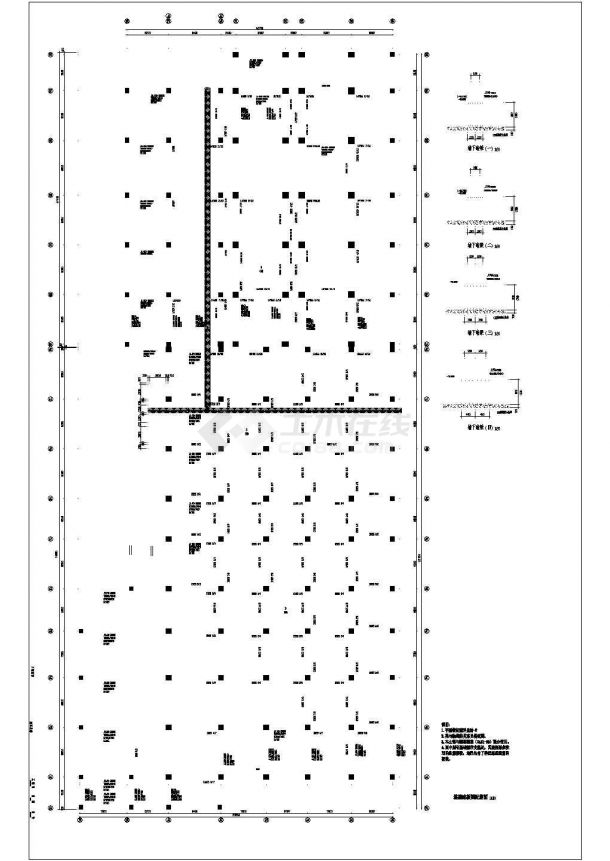 [节点详图]某筏板基础底板配筋节点构造详图-图二
