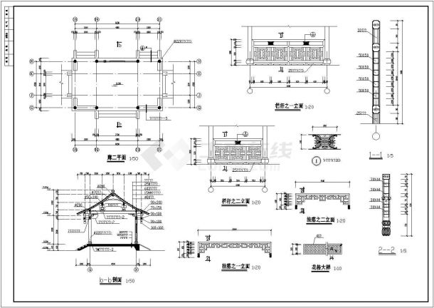 景观长廊建筑结构设计施工图（含5套打包）-图二