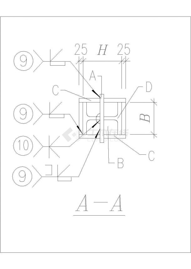 钢支撑斜杆杆端连接件节点详图-图二