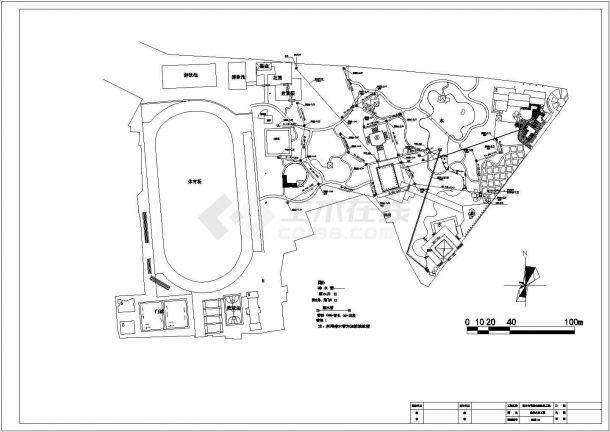 某公园给排水CAD施工示意图-图二