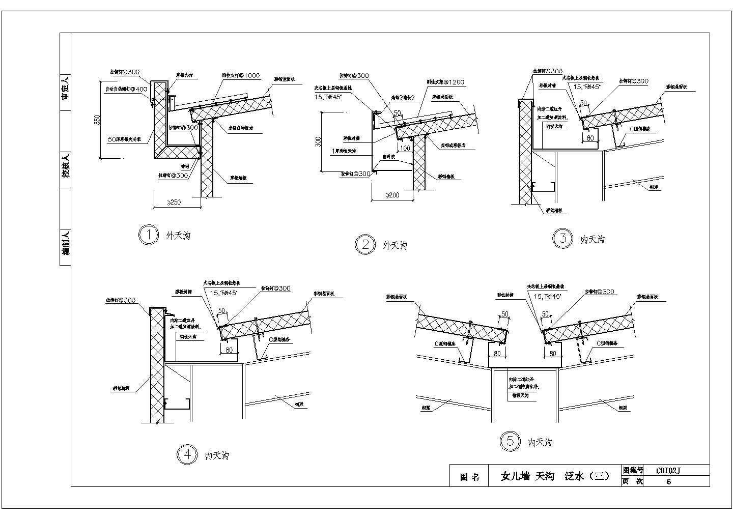 [节点详图]压型板屋面CAD版钢节点详图