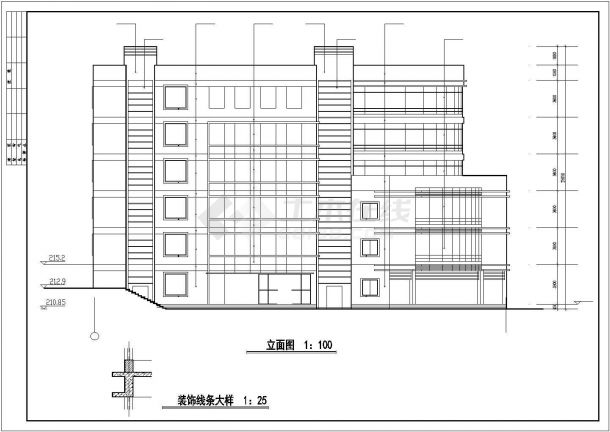 重庆某地六层框架结构综合教学楼建筑方案设计-图一