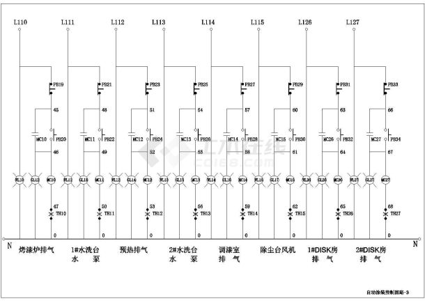 涂装室回路控制电路设计原理图，共12张-图一