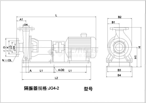 各种水泵安装样图（包括法兰尺寸图）-图二