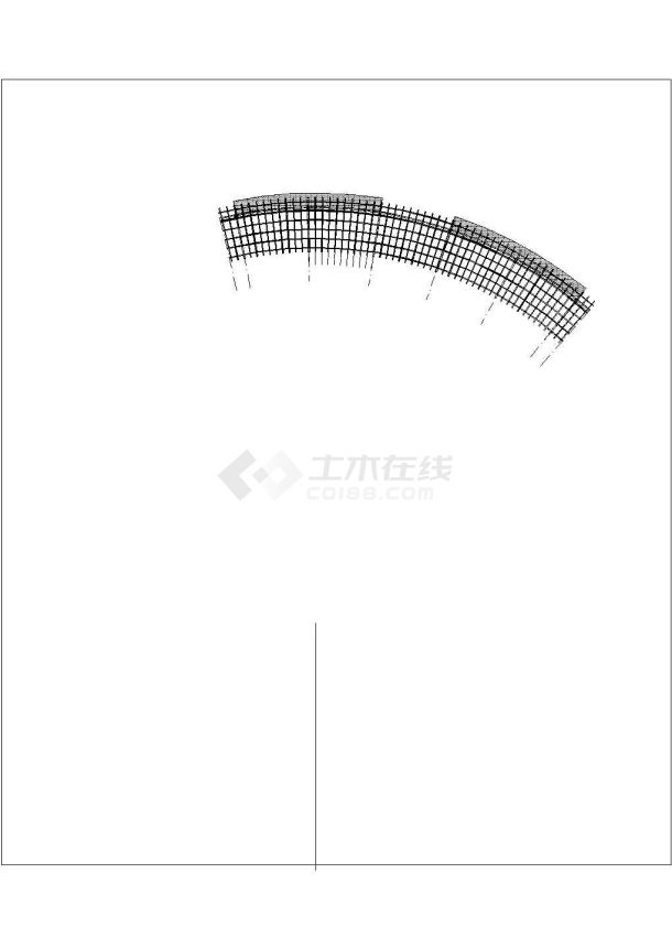 钢木结构单臂花架cad详图-图二