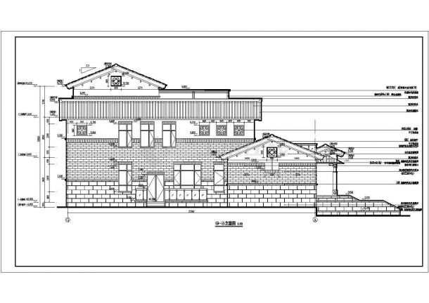 某地3层框架结构高档会所别墅建筑设计方案图-图二