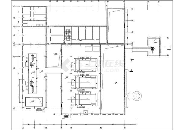 热电站布置设计cad平面图，共7张-图二
