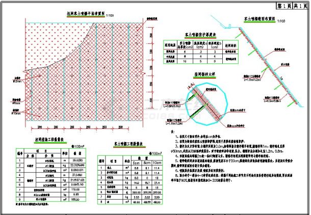 高速公路挖方路基防护设计图CAD-图二
