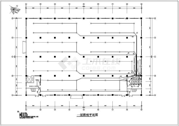 某城镇工业厂房电气设计图纸（共11张）-图二