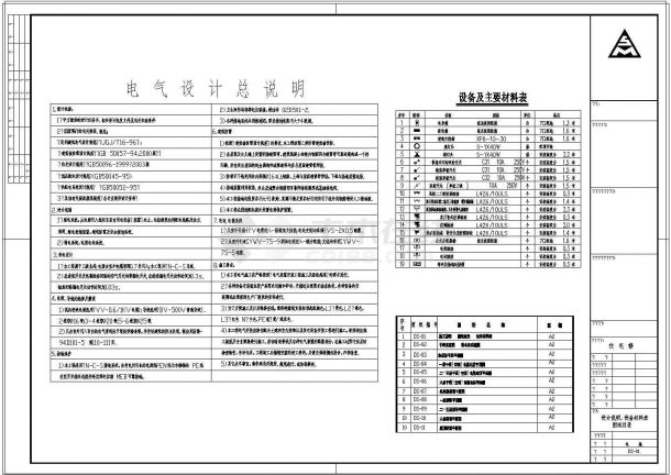 某多层住宅楼电气设计施工图（11张）-图一