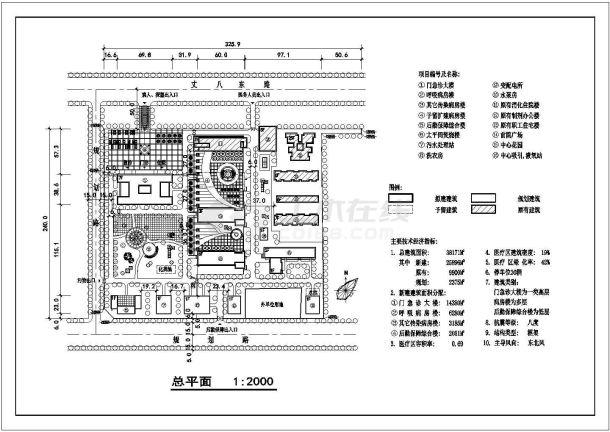 西安市某医院改扩建工程建筑设计方案图-图二