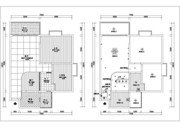 某高层住宅楼两室两厅室内装修及电气设计施工图_图1