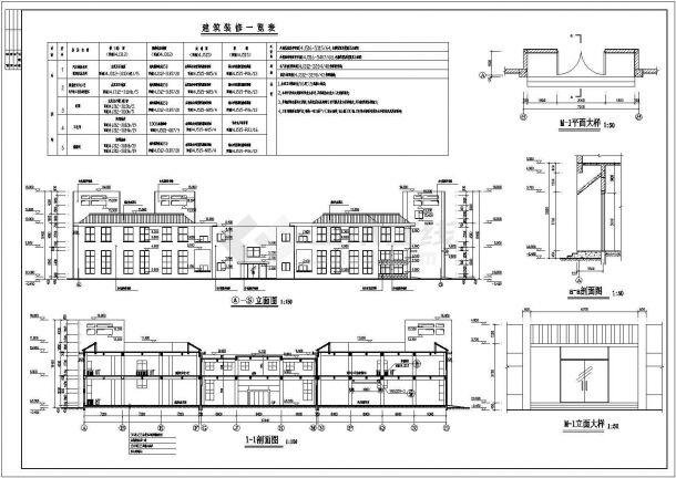 某地2层砖混结构职业高中实训楼建筑设计施工图-图二