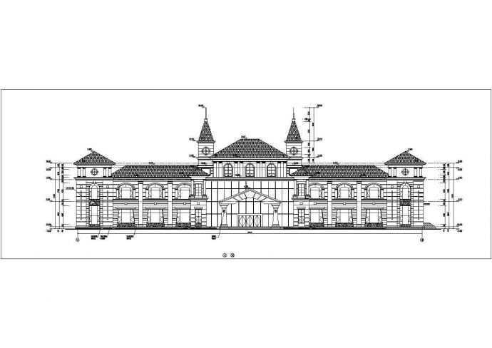 墓地4层框架结构欧式娱乐中心用房建筑设计方案图_图1