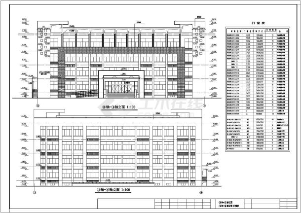 某地4层框架结构教学楼建筑设计施工图-图一