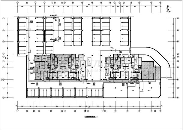 某小区水源热泵机房及地下车库暖通设计图纸  住宅及商业建筑总面积为39807平方米-图二