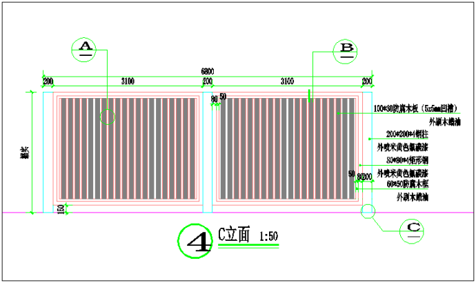 山西一地方小区箱变围栏设计CAD示意图_图1