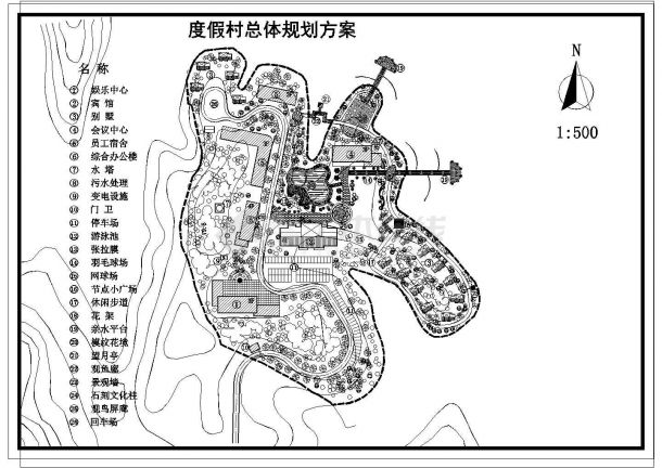 某度假区总平面规划方案-图一