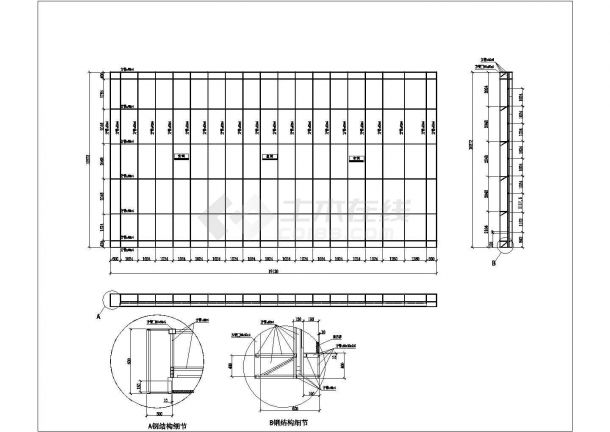 某LED屏幕钢架结构CAD图-图二