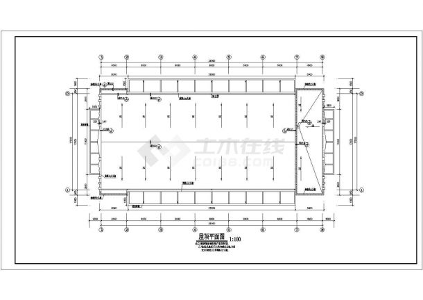 某地单层框架结构大会议中心楼建筑设计方案图-图二