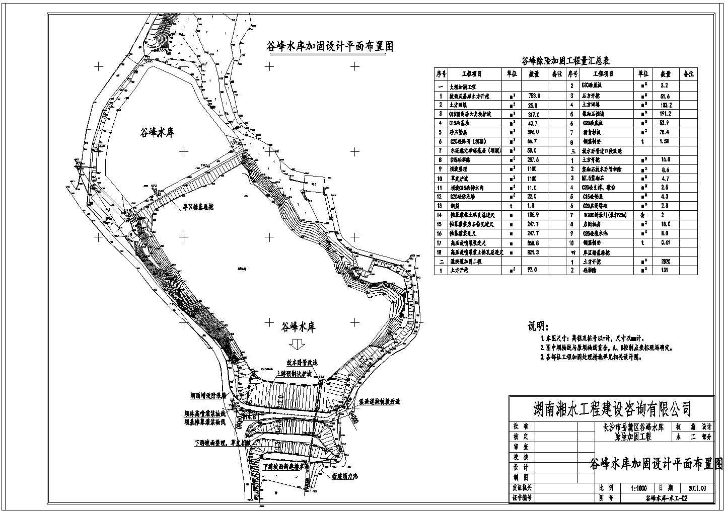 某地小型水库加固施工设计阶段图纸