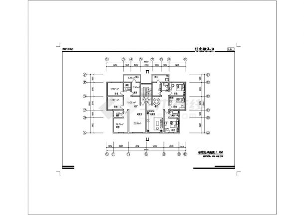 [方案]某板式住宅单元组合平面（共3张图）-图一