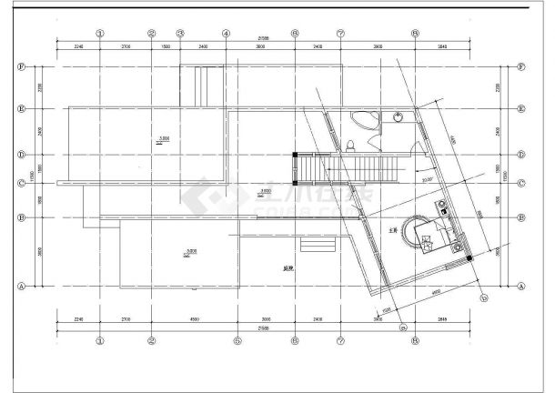 某现代别墅CAD设计施工图带效果图-图二
