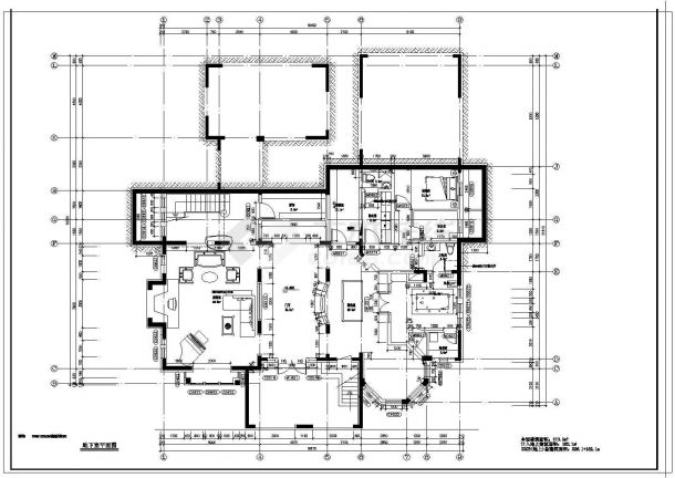 某市湖畔别墅全套CAD建筑施工图纸-图一