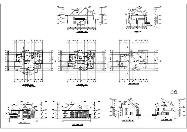 某地经典别墅建筑CAD设计施工图纸-图一