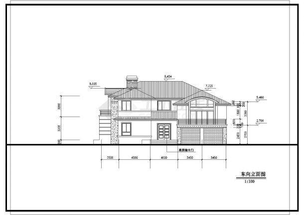 某小区二层别墅建筑CAD设计方案图纸-图一