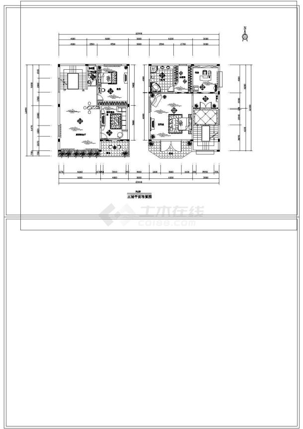 某海景花园别墅建筑CAD设计施工图纸-图二