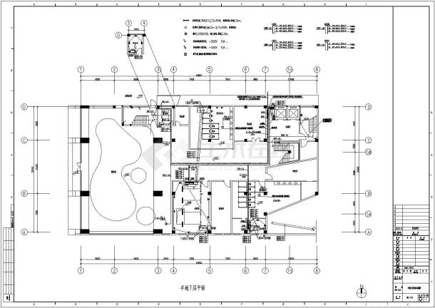 某地4层框架高档会所建筑结构施工图（含水电暖）-图二