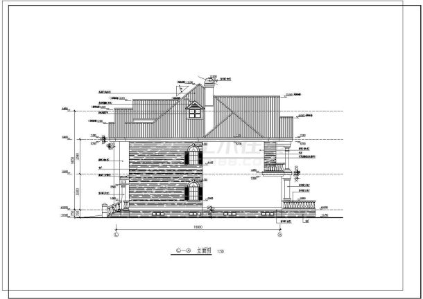 某三层高档别墅建筑CAD施工设计图纸-图一