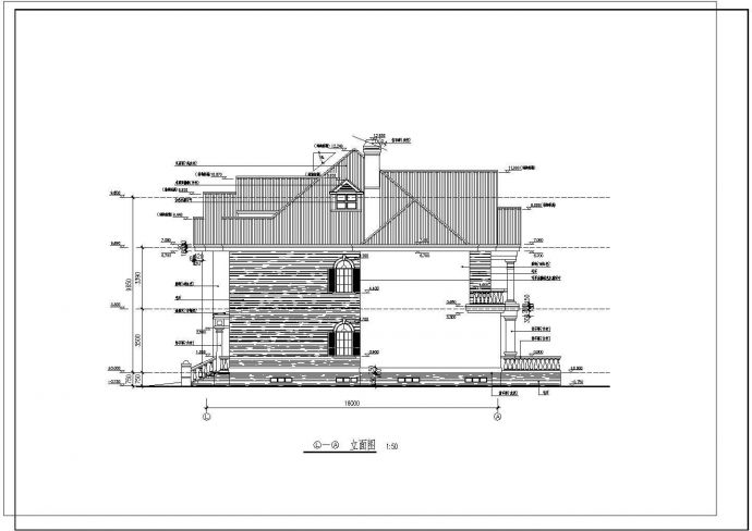 某三层高档别墅建筑CAD施工设计图纸_图1
